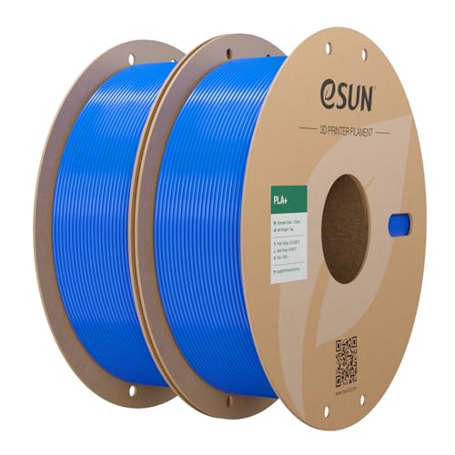 Image of eSUN PLA+ Filament 1.75mm, 3D Printer Filament PLA Plus, Dimensional Accuracy + /- 0.03mm, 1KG per Spool, 2 Spools 3D Printing Filament, Blue