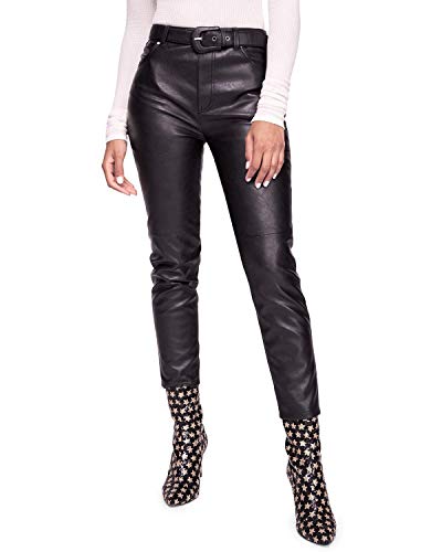 Free People Womens Faux Leather Skinny Pants Black 28