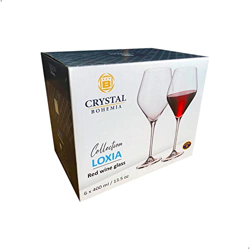Jogo de 6 tacas para vinho branco Loxia em cristal ecologico 400ml A23,2cm