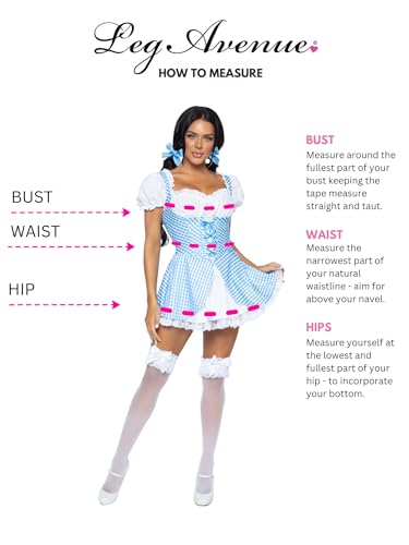 Image of Leg Avenue Womens Gingham Dress Halloween Costume with lace up front and attached apron