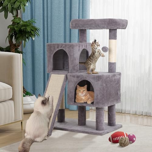 Árbol para gatos con rascador y dos pisos 36 pulgadas miniatura 1