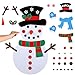 OurWarm 20 x 39 Inch DIY Felt Christmas Snowman Games Set with 31 PCS Detachable Ornaments, Wall Hanging Xmas Gifts for Christmas Decorations