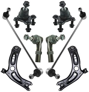 Direct Replacement Front 8-Piece Steering & Suspension Kit Compatible with Volkswagen GTI/Golf R/Golf Alltrack 2015-2018