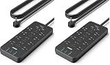 Anker Power Strip with 3 USB Ports, Surge Protector (2100J-10ft), 12 Outlets, 2 USB-A Ports and 1 USB-C Port, Works with iPhone 16/16 Plus/16 Pro/16 Pro Max, for Home, Office, TUV Listed (Pack of 2)