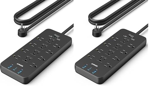 Anker Power Strip with 3 USB Ports, Surge Protector (2100J-10ft),