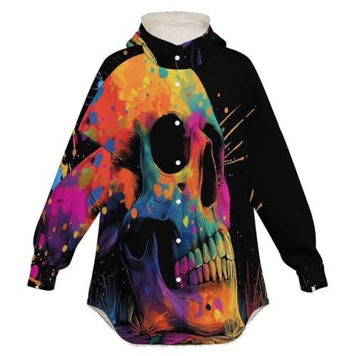 Veste à capuche polaire art graffiti chaude et isolante avec poches