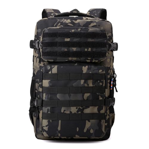 Juqoyue Mochila Bandolera Impermeable para Exteriores, Senderismo, Acampada, Caza, Camuflaje Marrón