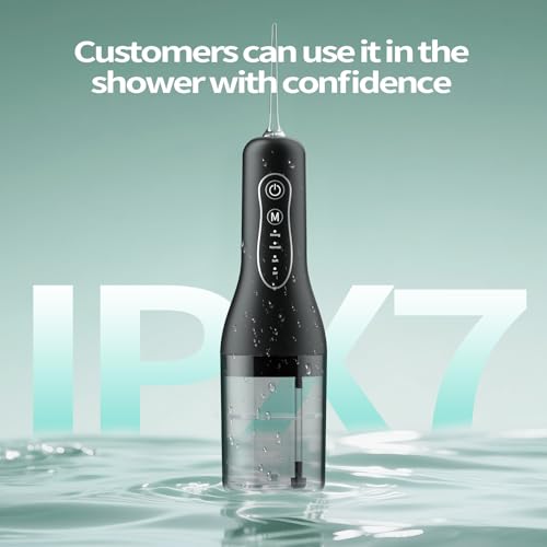 Water Flosser Teeth Cleaner, 4 Modes Rechargeable Portable Cordless Oral Irrigator 260ML Electric Dentel Flossers with DIY Strength, IPX7 Waterproof Travel Flossing Cleaning Picks for Home, Travel - Image 6