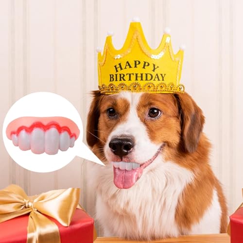 Zahnersatz für Hunde, lustiges Zahnersatzspielzeug, kreativ, humorvoll, reißfest, Silikon, künstliche Zahnspangen für Hunde, leicht zu reinigen, einzigartige Anti-Bisszahn-Zahnspangen