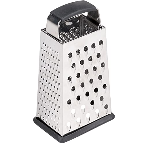 Image of TableCraft SG203BH, Cash & Carry Back Of The House Box Grater, Small 6 inch Size, 4-Sided Tapered Design, Anti-Slip Base, Dishwasher Safe, Stainless Steel, Ideal for Shredding Veggies and Grating Cheese