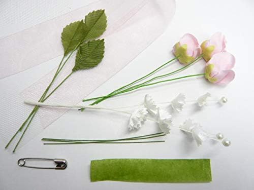 Amazon 手作りキット 花飾り 胸花 造花 蕾ローズのコサージュキット 1個 ピンクの蕾ローズ 手芸キット 通販