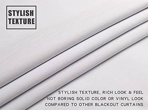 G2000 100% Blackout Curtains For Bedroom Living Room Curtains 84 Inches Long White Curtains Room Darkening Window Grommet Curtains Thermal Lined Insulated Light Blocking Noise Reducing 2 Panels Set #TOP5