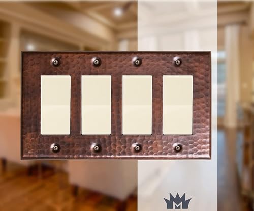 Placa de interruptor Monarch Abode de cobre puro, embellecedor de pared de lujo hecho a mano 3