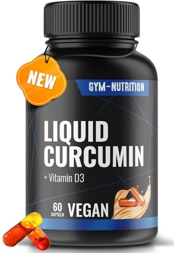 Curcumin Curcuma (Kurkuma) NovaSol® Curcumin - 60 Kapseln hochdosiert mit Vitamin D3 (200 IU) - Liquid Kurkuma Kapseln - aus Deutschland