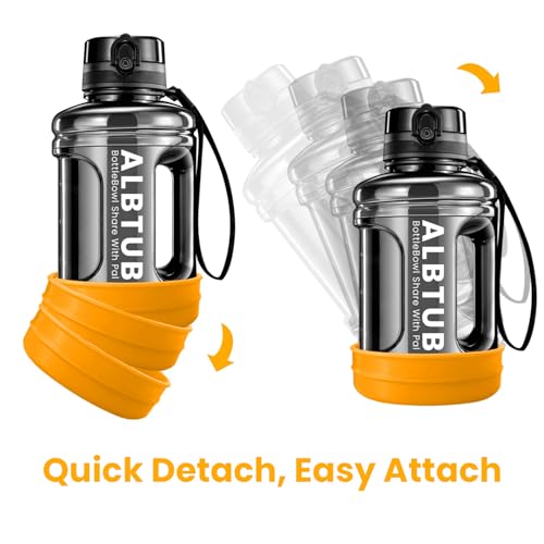 Dog-Water-Bottle-and-Large-Dog-Travel-Bowl-Combo-Portable-Water-Bottle-Dispenser-for-Hunting-Hiking-Beach-Camping-Park-Walking-50OZ-Yellow
