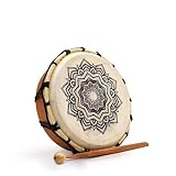 Décoration: avec un mandala Ancient Wisdom Tambour chamanique Mandala avec bâtons - 20 cm- Vendu par 1