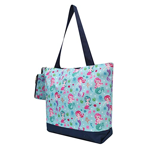Image of NGIL Medium Top Zipper Closure Canvas Tote Bag with Attached Matching Coin Purse For Moms and Nurses