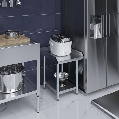 Image of AmGood Stainless Steel Equipment Stand - Heavy Duty, Commercial Grade, with Undershelf, NSF Certified (24 inch Width x 18 inch Length)