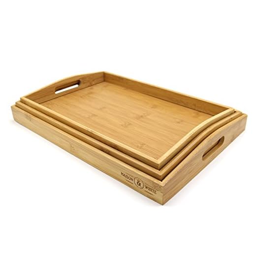 Bamboo Serving Trays - Set of 3 | M&W