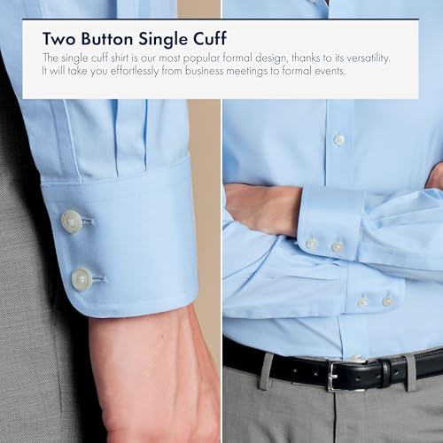 Shirts for Men – Sky Blue Twill Non-Iron Formal Dress Shirt – Long Sleeve Cotton Shirt3