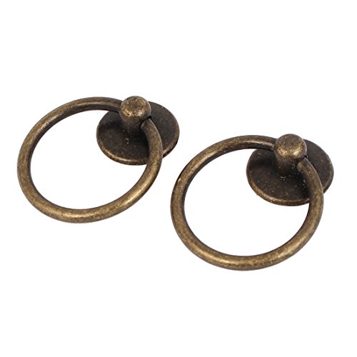 Anillas para armario vintage y tiradores de cajón color bronce decorativos, 2 piezas