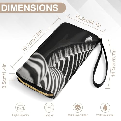 Women Wallets Black White Zebra Leather Wallet for Women Thin Wallet with Zipper Pocket Card Holder2