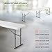 VINGLI 6 feet Plastic Folding Bench,Portable in/Outdoor Picnic Party Camping Dining Seat, Garden Soccer Multipurpose Entertaining Activities, Smooth HDPE Tabletop (1, White, 6ft)