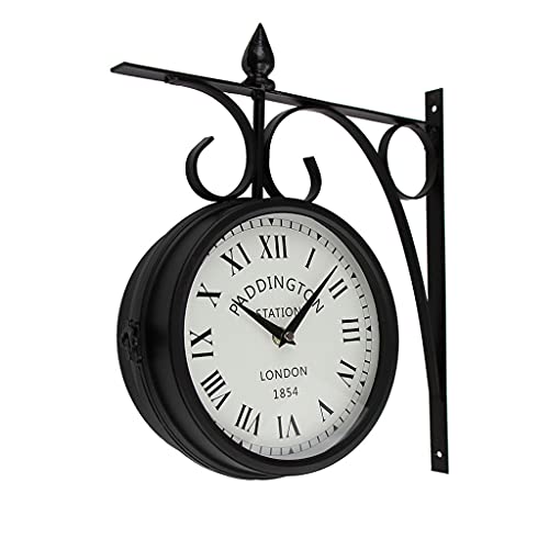 Horloge murale double face en métal pour habiller un grand salon ou une cuisine ouverte
