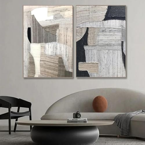 Affiche Graffiti Art noir et blanc 60x80 cm lot de 2 toiles modernes sans cadre pour salon