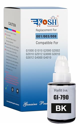 Image of KOSH Refill Ink Compatible for Canon G Series G1000 G1010 G2000 G2002 G2010 G2012 G3000 Printers (1, Black Pack of 1)