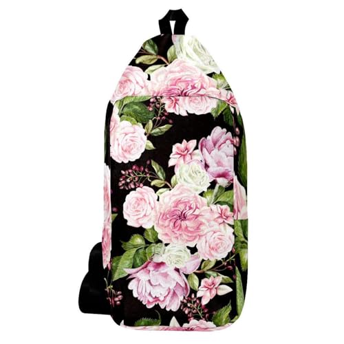 Sac à dos pour homme et femme à motif fleurs aquarelle rose