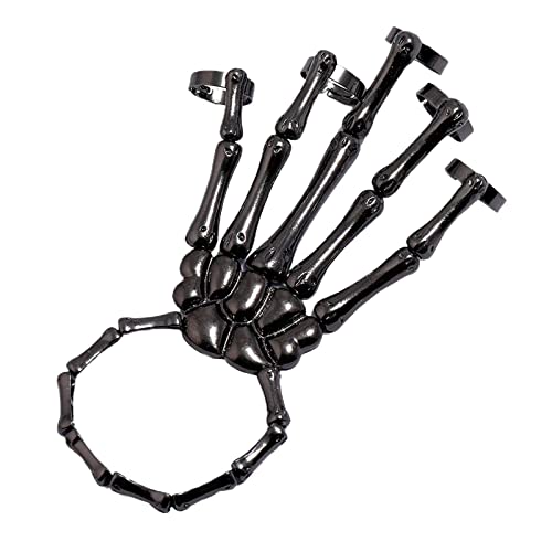 Image of Club BollywoodSkeleton Hand Bracelet with Rings Elasticity Wristband for Party Black| Bracelets| Bracelets|Jewelry & Watches|• Jewelry & Watches|1 Piece Skull Skeleton Hand Bracelet with Ring