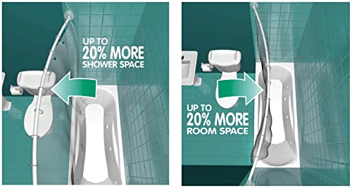 Croydex Space Saver 20% More Room Shower Curtain Rod, 60In, Brushed Nickel #TOP2