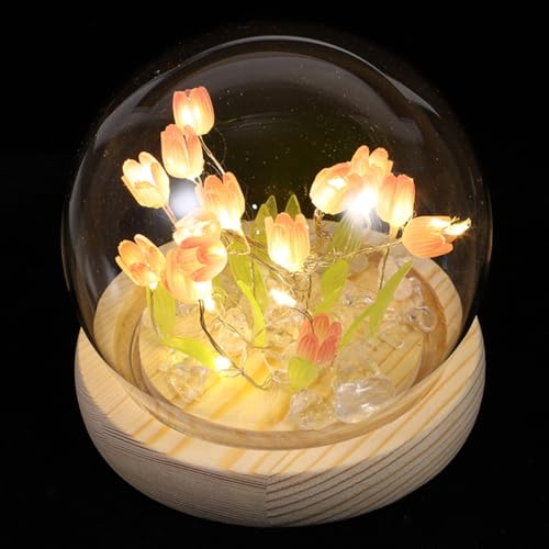 Kit de lámpara de noche tulipán DIY, rosa miniatura 4
