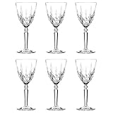 Lot de 6 verres à vin de cristal RCR