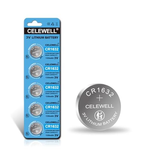 【5-Year Warranty】 CELEWELL CR1632 Battery Lithium 3v for Garmin Vivofit Jr Key Fob Replacement (5 Pack)