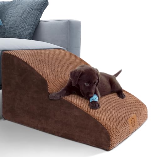Masthome 犬 階段 犬スロープ階段 ドッグステップ 犬用ステップ 2段 5色 段差解消 ペット用 ステップ 階段 滑り止め 犬用 犬 ステップ 二段踏み台 安全 カバー取り外し可能 ペット用品 小型犬 室内犬 高齢犬 黒 ブラウン 藍 灰色 白