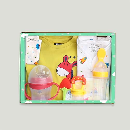 Image of Kidbea Complete Baby Clothing Gift Set Romper, Bib, and Baby Feeders Pack of 8 (Assorted)