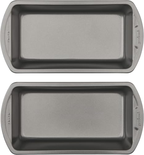 GoodCook Nonstick Loaf Pan 8 x 4-Inch Heavy-Duty Steel Bakeware with Easy-Clean Non-Stick Coating,Oven & Dishwasher Safe Pan for Meatloaf Breads Lasagnas Casseroles & More,Set of 2,Gray,(Pack of 12)