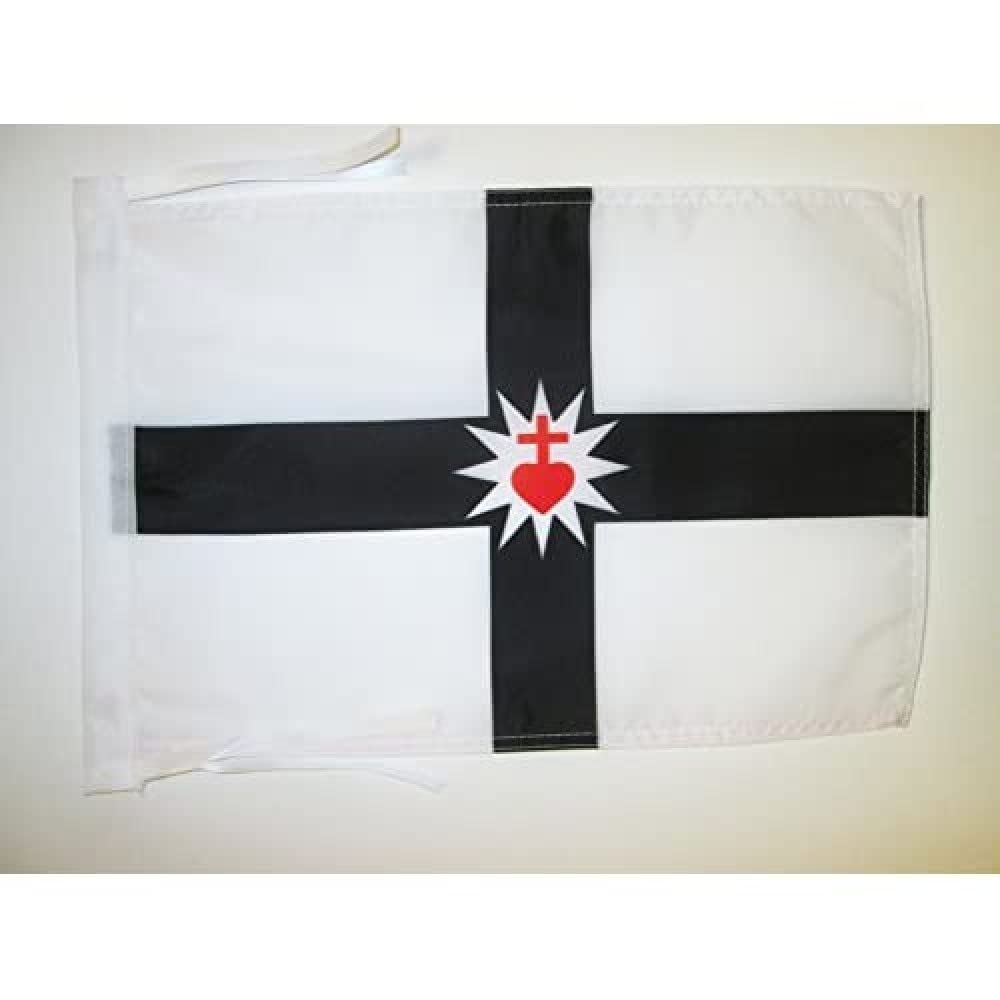 AZ FLAG, Military War in the Vendée Flag, 18'' x 12'', 100% Polyester chouan Small Banner with Two Cords, Fade Resistant