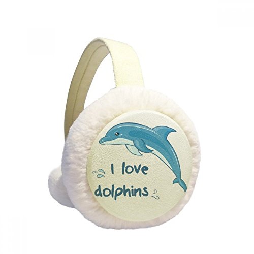 I Love Dolphins Illustrate Winter Earmuffs Ear Warmers Faux Fur Foldable Plush Outdoor Gift - Main Image