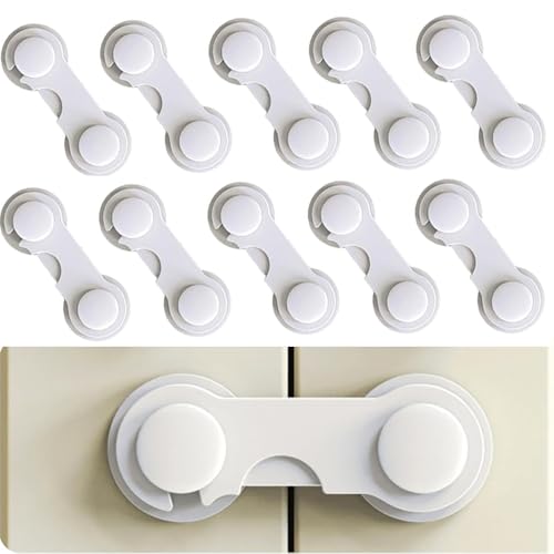 Baby Locks (10-Pack) Child Safety Cabinet Proofing, Safes Quick and Easy Adhesive Installation, Cabinet Drawer Door Latches, No Tools Required,Multifunctional for Furniture Kitchen.