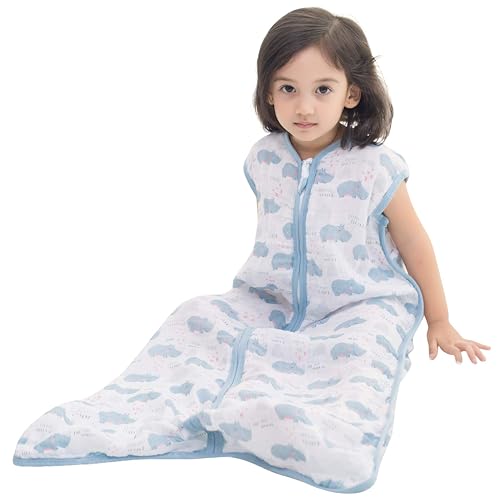 Image of TADO MUSLIN Baby Sleep Sack 2-4 T Boys & Girls Wearable Blanket 100% Organic Cotton 0.5 TOG Toddler Sleeping Sack 2- Way Zipper X-Large
