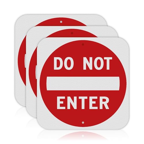 Panneau Do Not Enter réfléchissant nid d'abeille OLANZU, signalétique extérieure antirouille