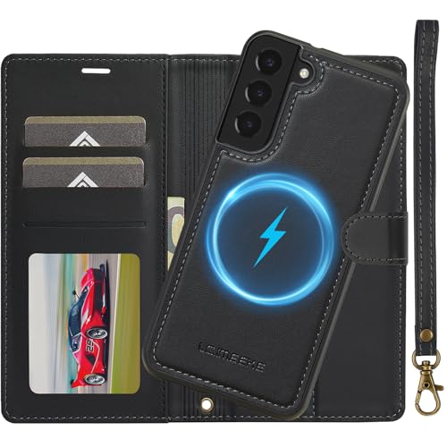 Ailicici für Samsung Galaxy S21 Plus Hülle 2-IN-1 Abnehmbare magnetische Hülle Kabelloses Laden Kartenfach Leder Case Handyhülle RFID Klapphülle Schutzhülle für Samsung S21 Plus 5G