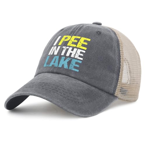 Generic I Pee in The Lake Hat for Mens Trendy Cycling Cap for Womens Gray01 Cap Low Profile for Real Housewives