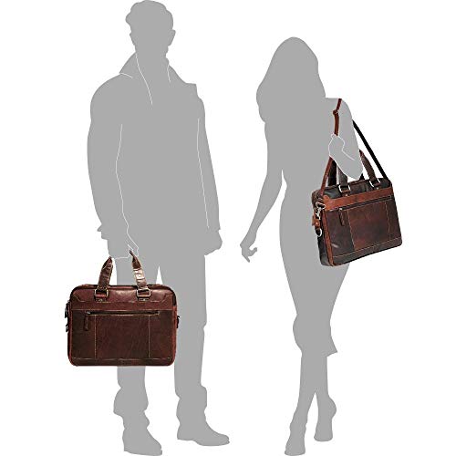 Jack Georges Voyager Slim Zippered Briefcase #7320 (Brown) #TOP7
