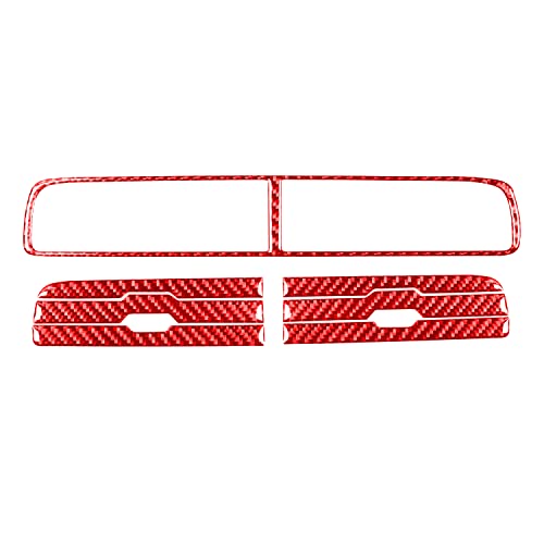 Image of NVCNX Genuine Premium Carbon Fiber Dashboard Center Airbrush Outlet Frame Line Trim Cover Sticker Decal Car Interior Accessories Compatible with Chevrolet Camaro 2010 2011 7PCS Red