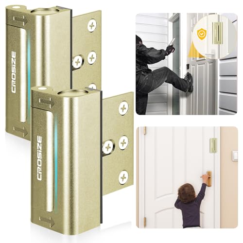 Home Security Door Locks 2 Pack (Gold)