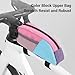 RiToEasysports Bike Bag, Water Proof Color Blocking 0.8L Capacity Top Tube Triangle Frame Bag for Mountain Road Bikes (Blue Pink Purple)